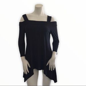 Caribe Small Black Shark Bite Cold Shoulder Top